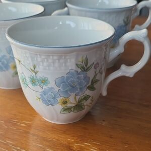 Mikasa Precious Blue Michelle D2501 Tea Cup Set Of 4